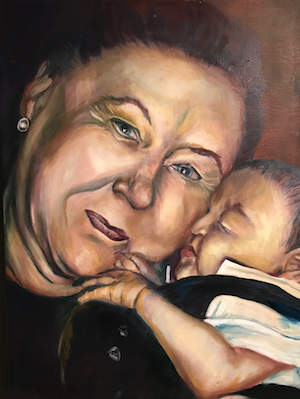 commissioned portrait grandma and baby