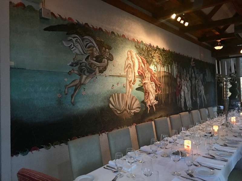 Replicated Botticelli The Birth of Venus and La Primavera located at Sorrentos Restaurant